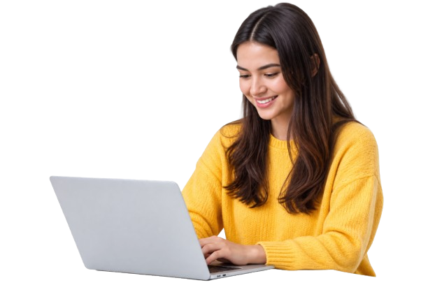 Student using GFG Bank on a laptop